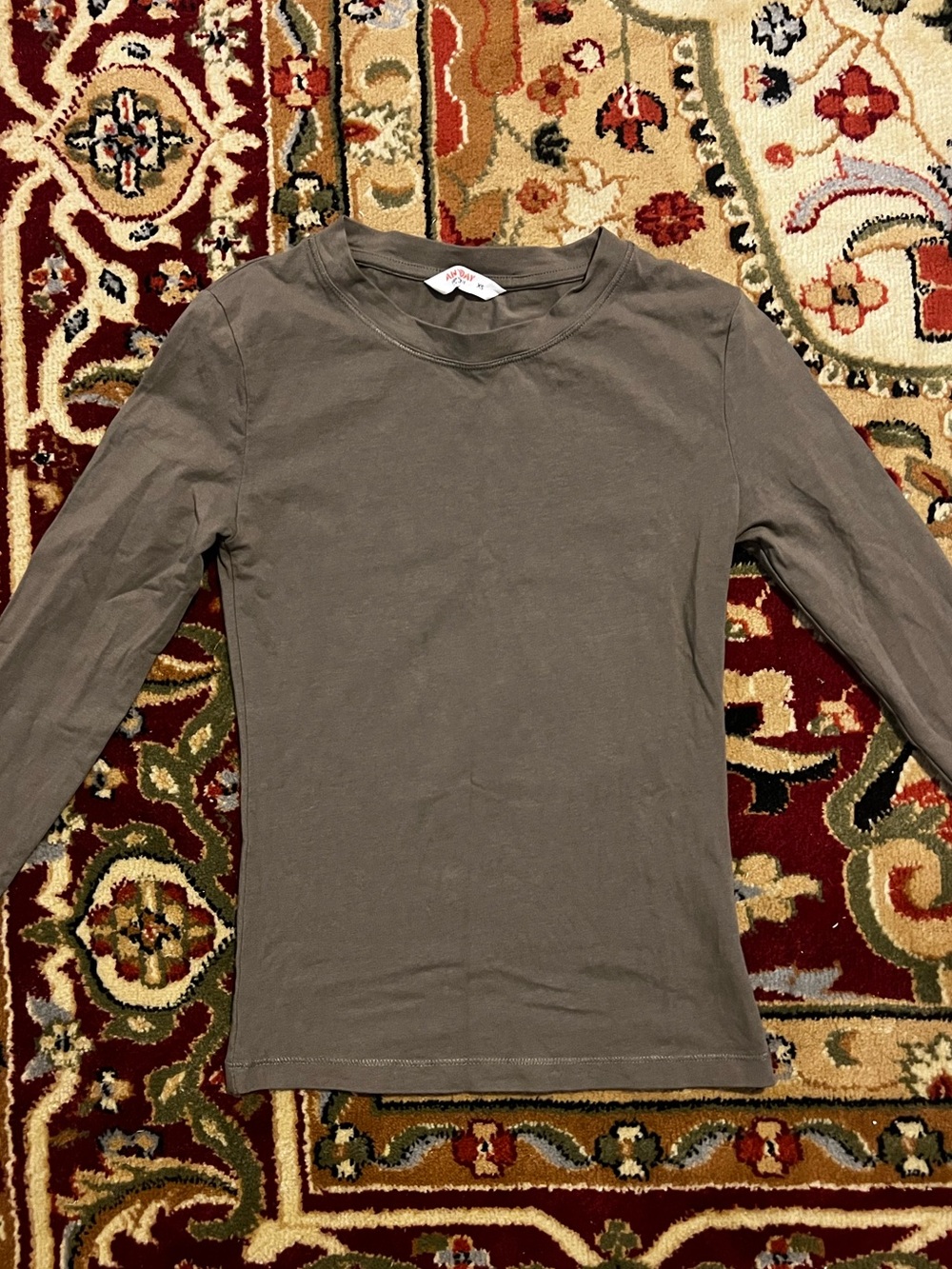 john lewis olive green long sleeve top - size xs